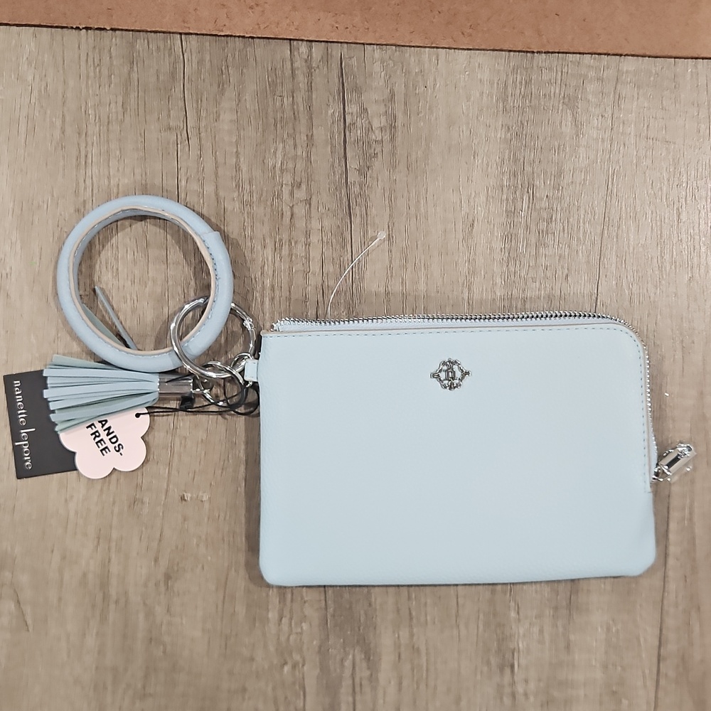 Nanette Lepore Misty blue Zip Pouch Wristlet